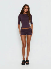 Daily Define Boatneck 3 4 Sleeve Top Aubergine