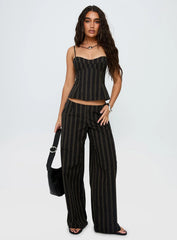 Kierstyn Corset Set Black Stripe Tall