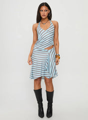 Fayez Top Diagonal Blue Stripe