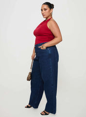 Britta Mid Rise Tapered Leg Jeans Dark Wash Curve