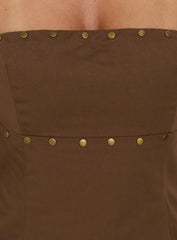 Starr Studded Strapless Top Brown