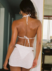Lucky Bay Anglaise Swim Mini Skirt White