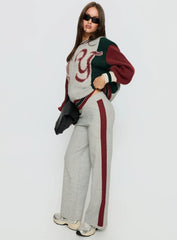 Brandyce Graphic Knit Jacket Grey Red