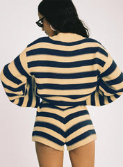 Cheyenne Set Navy Cream Stripe
