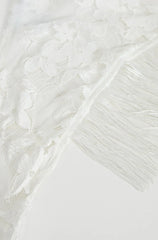Elizebeth Tie Waist Tassel Belt White