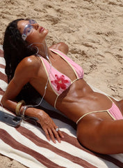 Anolia Halter Bikini Top Pink Yellow