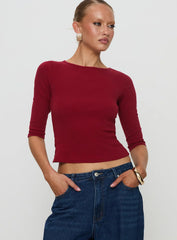 Elaia 3 4 Sleeve Top Red