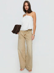 Serenitia Mid Rise Relaxed Jeans Sandy Brown Wash
