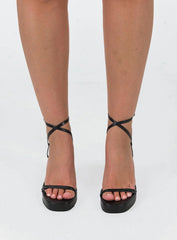 Tessie Ankle Strap Heels Matte Black