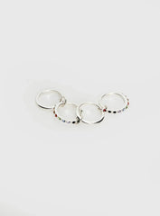 Leanah Stacked Gemstone Ring Silver