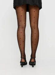 In My Heart Stockings Black Red