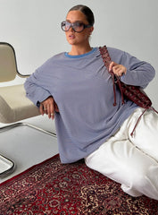 Marlah Long Sleeve Top Blue Stripe Curve