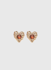 Living Easy Heart Earrings Gold