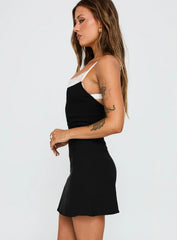 Renaissance Corset Lace Mini Dress Black White