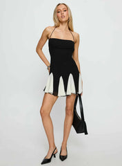 Delamere Mini Dress Black White Contrast