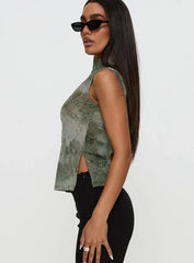 Nights All Alone High Neck Top Multi