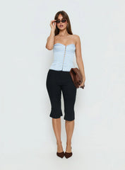 Jazzy Strapless Corset Top Blue Lemon Polka