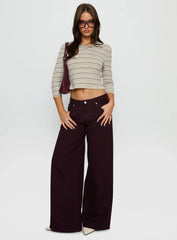 Jaeda Collared 3 4 Sleeve Top Stripe