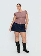 Warna Low Rise Denim Mini Skirt Dark Wash Curve