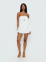 Isafelia Strapless Playsuit Off White