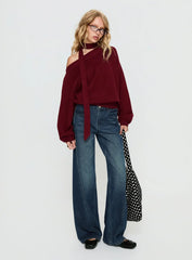Kellsie High Rise Wide Leg Jeans Dark Blue Wash