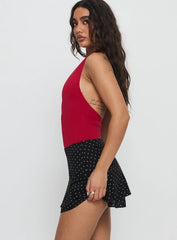 Sonsie Mini Skirt Black White Polka