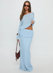 Tessira Boucle Maxi Skirt Blue