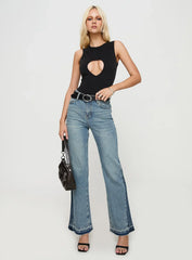 Farleigh High Rise Flared Jeans Blue