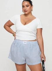 Sincar Boxer Shorts Blue White Stripe Curve