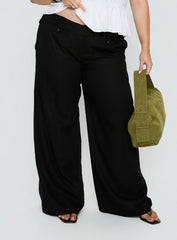Pedra Wide Leg Pant Black Curve