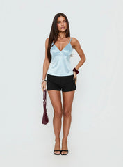 Lunetta Picot Trim Cami Top Blue