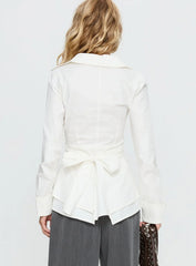 Shapeshifter Twist Long Sleeve Shirt White