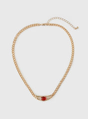 No Place Like Home Necklace Gold Red