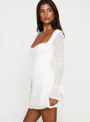 Dalzine Long Sleeve Mini Dress White