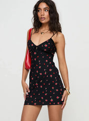 Emilee Mini Dress Black Floral