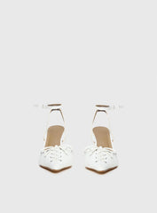 Nilah Pointed Toe Heels White