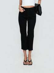 Cindee High Rise Cropped Jeans Jet Black