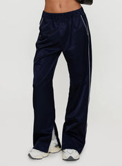 Travalta Satin Track Pant Navy