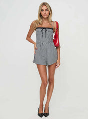 Trynia Romper Black White Gingham