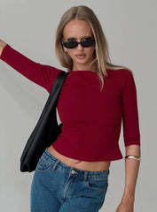Elaia 3 4 Sleeve Top Red