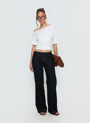 Buenos No Waist Low Rise Straight Leg Jeans Raw Denim