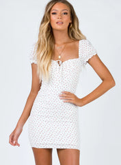 Natalina Mini Dress White Red