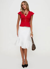 With Kindness Midi Skirt White