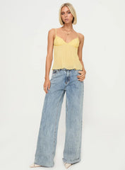 Zami Pleat Top Lemon