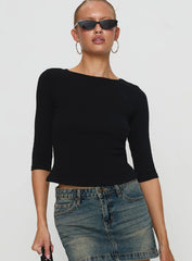 Elaia 3 4 Sleeve Top Black