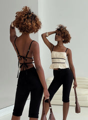 Daxon Top Cream Black
