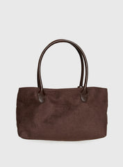 Yearning Faux Suede Buckle Detail Shoulder Bag Choc