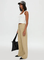 Latitude High Rise Wide Leg Pants Beige