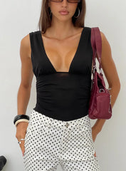 Lamira Plunge Bodysuit Black