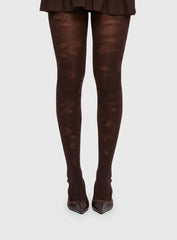 Pomeline Floral Tights Brown